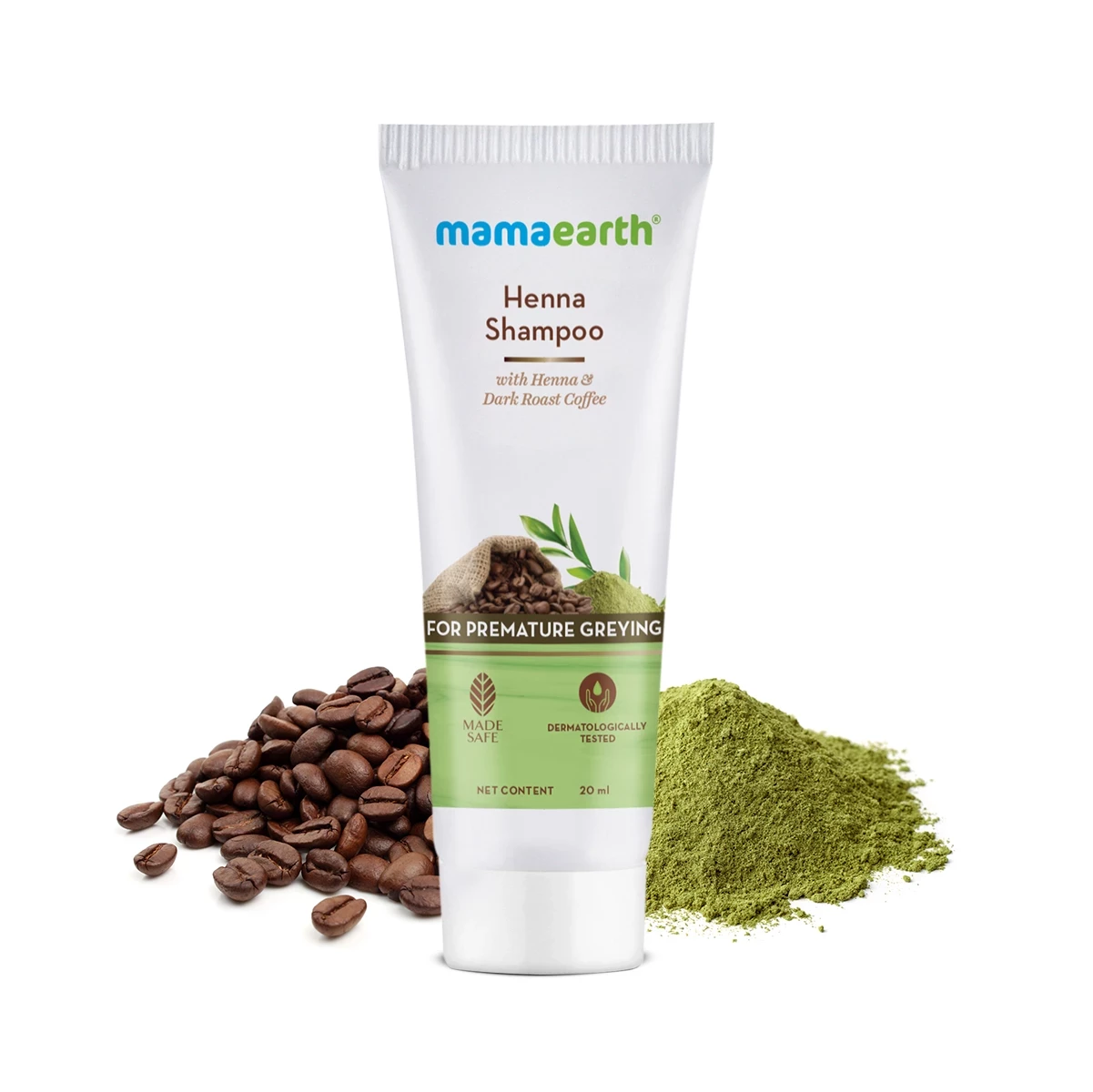 Henna Shampoo with Henna and Deep Roast Coffee for Premature Greying, 20 ml-1.webp